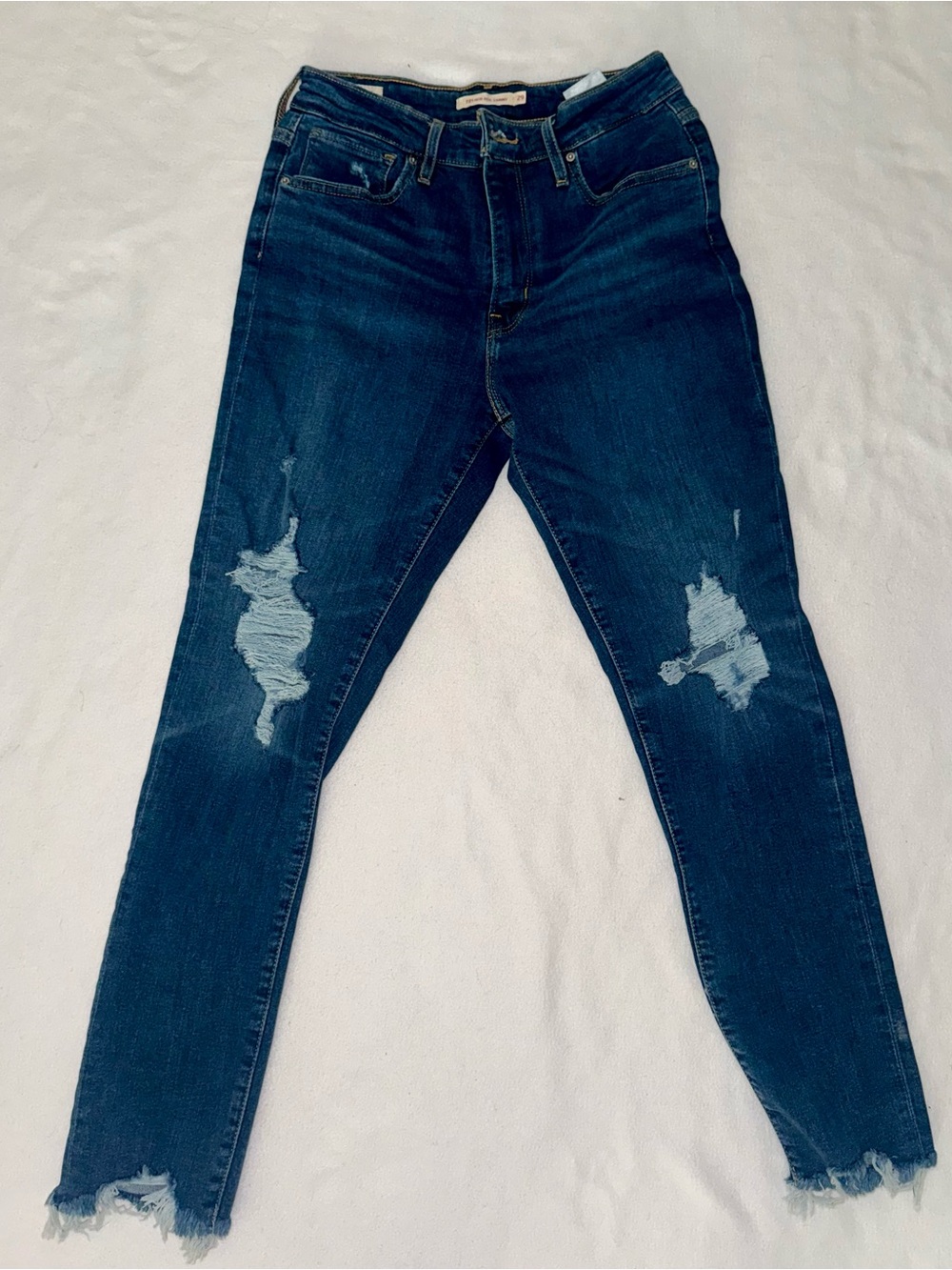 Levi Dark Blue Distressed women’s Jeans